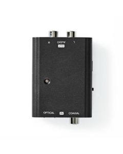 Nedis ACON2509BK - Digitální audio převodník | 2cestný | Vstupní konektor: 1x S / PDIF (RCA) Zásuvka / 1x TosLink Zásuvka | 