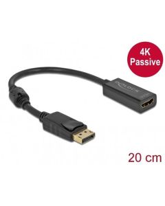 Delock Adaptér DisplayPort 1.2 samec na HDMI samice 4K pasivní černý