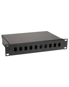Solarix vana optická 10" 1U BK včetně čela SC 10 portů simplex FO-10-1-10SCS-B