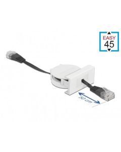 Delock Zatažitelný síťový kabel modulu Easy 45, RJ45, Cat.5e, černý