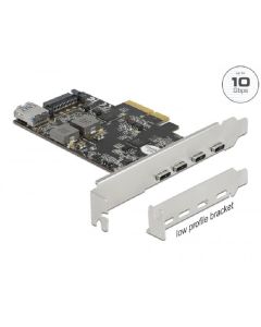 Delock PCI Express x4 Karta na 4 x USB Type-C™ + 1 x USB Typ-A - SuperSpeed USB 10 Gbps - Low Profile