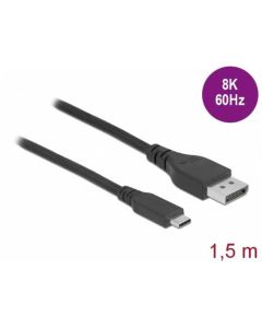 Delock Obousměrný kabel USB Type-C™ na DisplayPort (režim DP Alt) s certifikací 8K 60 Hz 1,5 m DP 8K