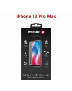 SWISSTEN OCHRANNÉ SKLO ULTRA DURABLE 3D APPLE IPHONE 13 Pro Max ČERNÉ