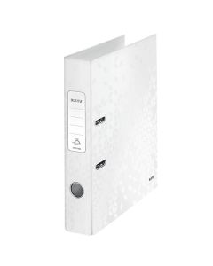 Pák.pořadač Leitz WOW 180° - A4, 5 cm, perleť.bílý