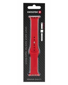 SWISSTEN REMÍNEK PRO APPLE WATCH SILIKONOVÝ 38-40 mm CERVENÝ