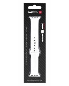 SWISSTEN REMÍNEK PRO APPLE WATCH SILIKONOVÝ 38-40 mm BÍLÝ