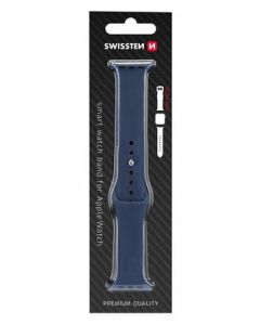 SWISSTEN REMÍNEK PRO APPLE WATCH SILIKONOVÝ 42-44 mm MODRÝ