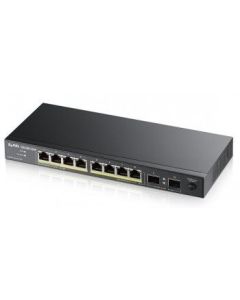 Zyxel GS1100-10HPv2, unmanage PoE 8x Gigabit, 2x Fiber Uplink, 120 Watt PoE