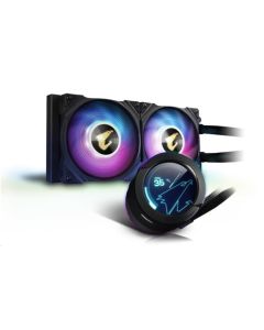 GIGABYTE vodní chladič AORUS WATERFORCE 240, 120 mm ARGB, LCD displej