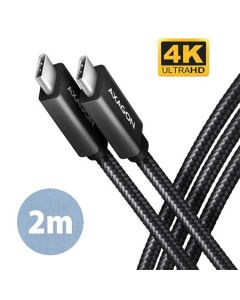 AXAGON BUCM32-CM20AB, SPEED+ kabel USB-C <-> USB-C, 2m, USB 20Gbps, PD 100W 5A, 4K HD, ALU, oplet, černý
