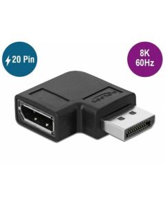Delock Adaptér DisplayPort 1.4 samec na samice 90° nakloněný doprava 8K 60 Hz