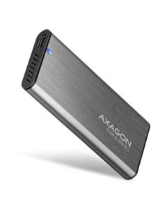 AXAGON EEM2-SG2, USB-C 3.2 Gen 2 - M.2 NVMe & SATA SSD kovový RAW box, bezšroubkový, stříbrný