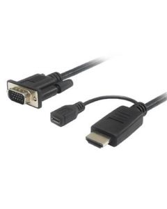 PremiumCord Kabelový převodník HDMI na VGA s napájecím micro USB konektorem 2m
