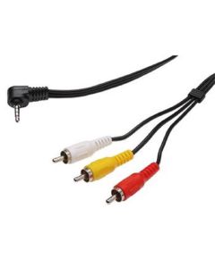 PremiumCord Video + Audio kabel, stereo 3.5mm 4 pinový - 3x CINCH RCA stíněný, M/M, 1,5m