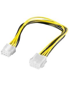 PremiumCord Prodloužení napájecího kabelu, 8 pinů, délka 28cm