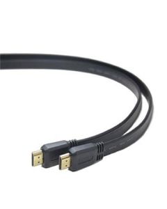 PremiumCord HDMI High Speed + Ethernet plochý kabel, zlacené konektory, 2m