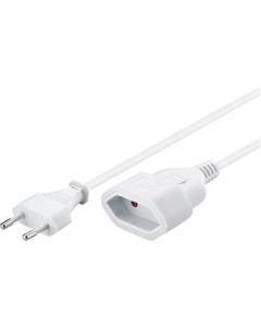 PremiumCord Kabel síťový prodlužovací dvojvidlice 230V 3m bílý