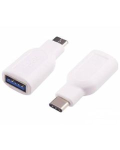 PremiumCord Adaptér USB-C/male - USB3.0 A/female, OTG, bílá
