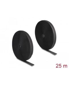 Delock Vysoce spolehlivý pásek na suchý zip D 25 m x Š 25 mm, černý