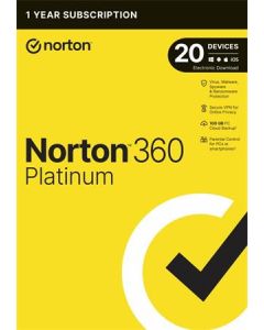 NORTON 360 PLATINUM 100GB CZ 1 uživatel 20 zařízení na 1 rok 