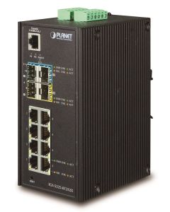 Planet IGS-5225-8T2S2X průmyslový switch, 8x1Gb, 2x1Gb SFP, 2x10Gb SFP+, dual 12-48VDC, -40~75°C, IP30