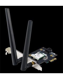 ASUS PCE-AX1800 Dual Band PCI-E WiFi 6 (802.11ax). Bluetooth 5.2, zabezpečení sítě WPA3, OFDMA a MU-MIMO