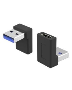 PremiumCord zahnutá 90° redukce USB-C Female na USB3.0 typ A Male
