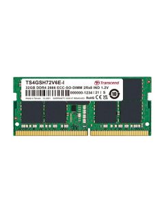 Transcend paměť 32GB Industrial ECC SODIMM DDR4 2666 2Rx8 2Gx8 CL19 1.2V