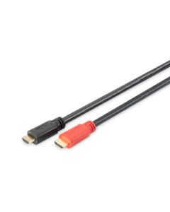 DIGITUS HDMI vysokorychlostní připojovací kabel s Ethernetem a zesilovačem signálu  10,0 m, Ultra HD 24p, CE, zlato, bl