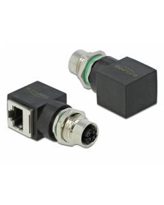 Delock Síťový adaptér M12, z osmipinové X-kódované zástrčky na konektor RJ45