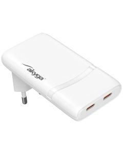 TRX USB Nabíječka USB AK-CH-32 2x USB-C PD 5-20V / max. 3.25A 65W Quick Charge 4+ GaN
