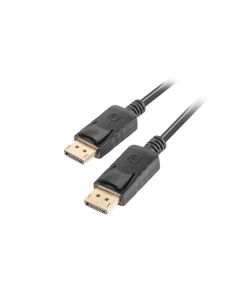 LANBERG připojovací kabel DisplayPort 1.2 M/M, 4K@60Hz, délka 1,8m, černý, se západkou, zlacené konektory