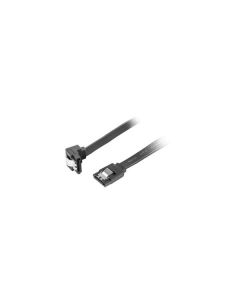 LANBERG SATA III datový kabel (6GB/S) F / F 50cm, úhlový, kovová západka, černý