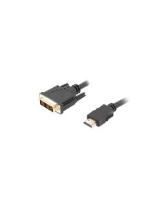 LANBERG HDMI (M) na DVI-D (M) (18+1) kabel 1,8m, černý, single link, pozlacené konektory