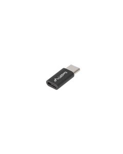 LANBERG adaptér USB-C (M) 2.0 na USB MICRO (F), černý 