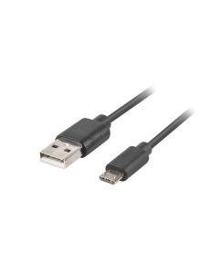 LANBERG Micro USB (M) na USB-A (M) 2.0 kabel 1m, černý, rychlé nabíjení 3.0 