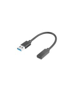 LANBERG kabel USB-C (F) 3.1 na USB-A (M) 15cm, černý