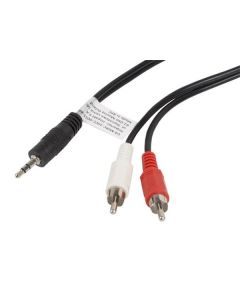 LANBERG Minijack 3,5mm (M) 3 PIN na 2x RCA (CINCH) (M) kabel 1,5m 