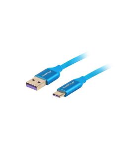 LANBERG USB-C (M) na USB-A (M) 2.0 kabel 1m, modrý, (Huawei 5A) 