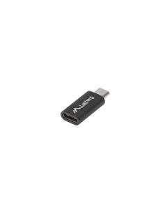 LANBERG adaptér USB-C (F) 2.0 na USB MICRO (M), černý