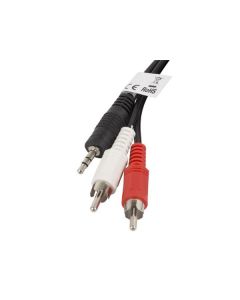 LANBERG Minijack 3.5mm (M) 3 PIN na 2x RCA (CINCH) (M) kabel 2m 