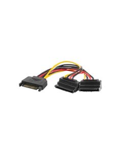 LANBERG SATA (M) na 2x SATA (F) kabel 15cm, úhlový 