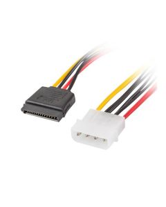 LANBERG Molex (M) 4 PIN na 2x SATA (F) 15 PIN kabel 30cm 