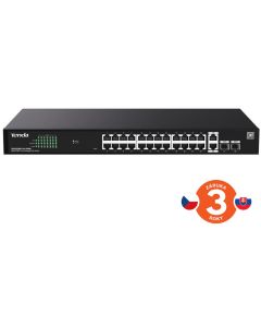 Tenda TEG2228P-24-410W Gigabit PoE+ Websmart L2 Cloud switch 370W, 24x 1Gb/s PoE+,2xRJ45,2xSFP, Rack