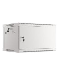 LANBERG Nástěnná jednodílná skříň 19" 6U/600x450, šedá (RAL7035), plechové dveře