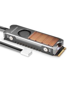 AXAGON CLR-M2FAN měděný chladič s ventilátorem pro jednostranné i oboustranné M.2 SSD disky velikosti 2280, výška 13 mm