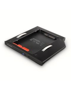 AXAGON RSS-CD09 ODD, Rámeček do slotu optické mechaniky pro 2.5“ SSD/HDD, LED, 9.5 mm, hliníkový