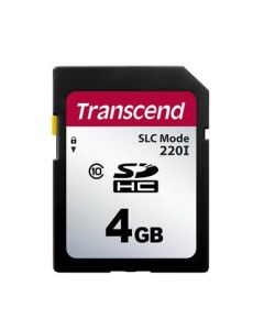 Transcend 4GB SDHC220I (Class 10) MLC průmyslová paměťová karta (SLC mode), 22MB/s R,20MB/s W, černá