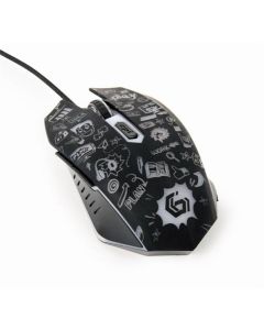 Gembird Myš MUS-6B-GRAFIX-01, černá s grafickým potiskem, USB