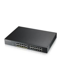 Zyxel GS1915-24EP, 24-port GbE, 12 port PoE, 130 Watt 802.3at, rackmount, Smart hybrid mode Switch, standalone 
